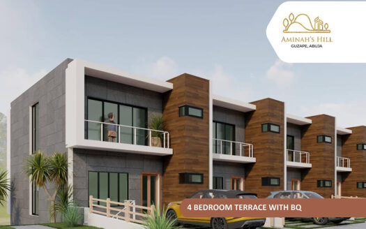4 Bedroom Terrace with BQ in Aminah’s Hill, Guzape