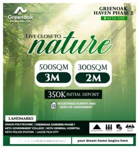 GREENOAK HAVEN 2 KETU EPE