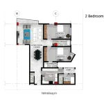 IKONA APARTMET IKOYI 2 BEDROOM FLOOR PLAN