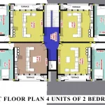 Paragon Apartments 3 BY HHILLSTAR 1st-Floor-Plan-4-Units-of-2-Bedrooms