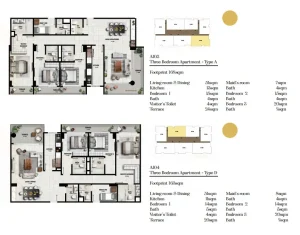 A and A TOWER EKO ATLANTIC CITY 3 BEDROOM B FLOOR PLAN