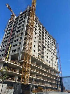 Stunning exterior view of Phoenix Tower Eko Atlantic City, a 29-level luxury high-rise in Lagos' premier smart city.