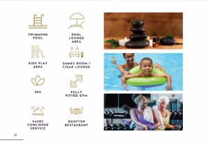 Infinity pool and gym amenities at Phoenix Tower Eko Atlantic City, offering luxury relaxation in Eko Atlantic.