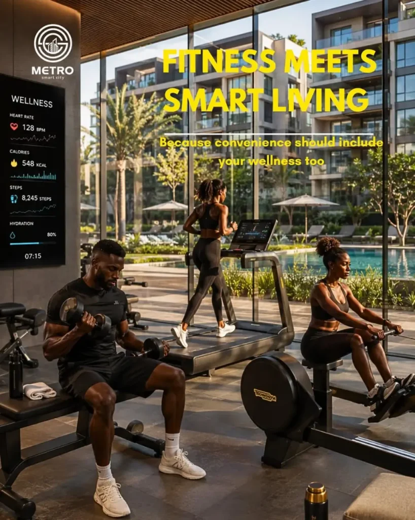 Metro Smart City Lekki 1 | Lagoon District Land for Sale. 2 Modern fitness center with gym equipment at Metro Smart City Lekki 1.